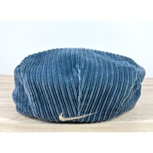 VTG 90s Nike Blue Corduroy Newsboy Cabbie Hat Embroidered Swoosh RARE
